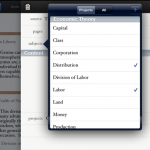 Ilaro for iPad subject selector